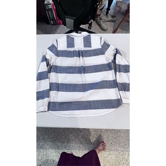 Tommy Hilfiger Women's Striped Colorblock Long Sleeves Top White/Gray Size PS - Picture 8 of 9